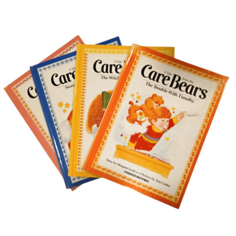 Care Bears 4 Book Set Vintage 80s Hardcover Storybooks Parker Nostalgic & Cute!